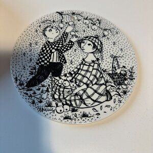 Vintage 1970s October Months of Love by Bjorn Wiinblad Decorative Wall Plate